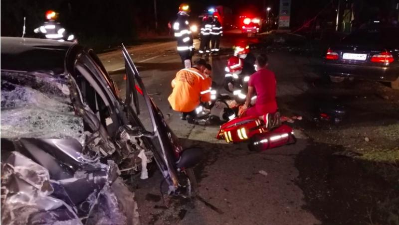 Primele imagini de la accidentul petrecut la o benzinărie din Dâmboviţa
