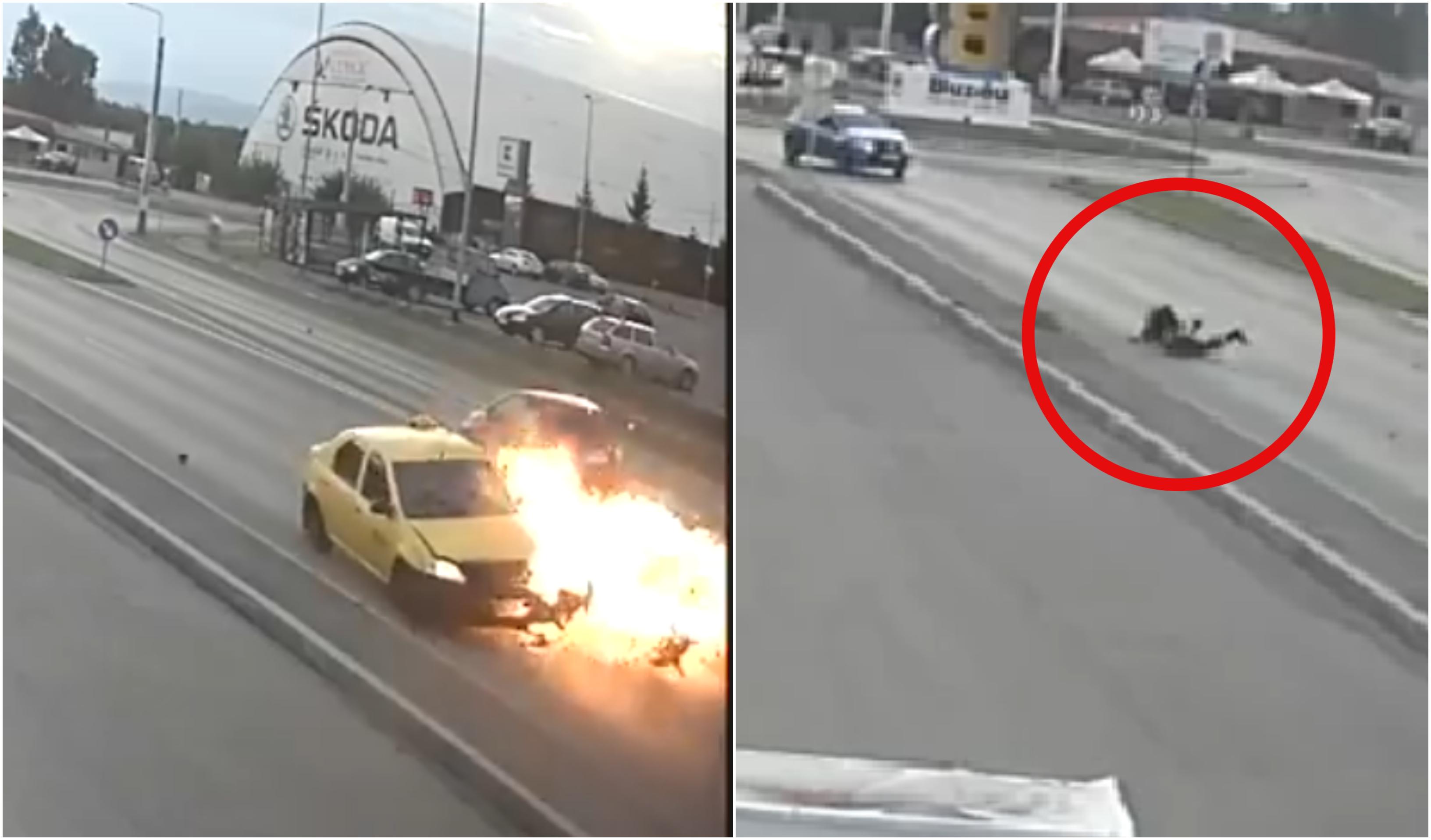 Video | O femeie din Buzău a &icirc;ncercat să &icirc;l omoare pe polițistul care a vrut să o tragă pe dreapta provoc&acirc;nd un accident la limita tragediei. Ce s-a &icirc;nt&acirc;mplat cu omul legii