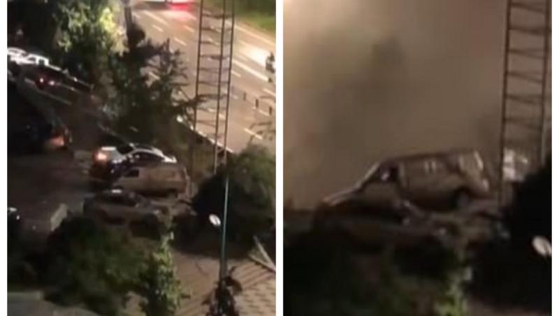 Imagini dramatice! S-a crăpat pământul și a înghițit 21 de mașini, la miezul nopții! Momentul a fost filmat! Video