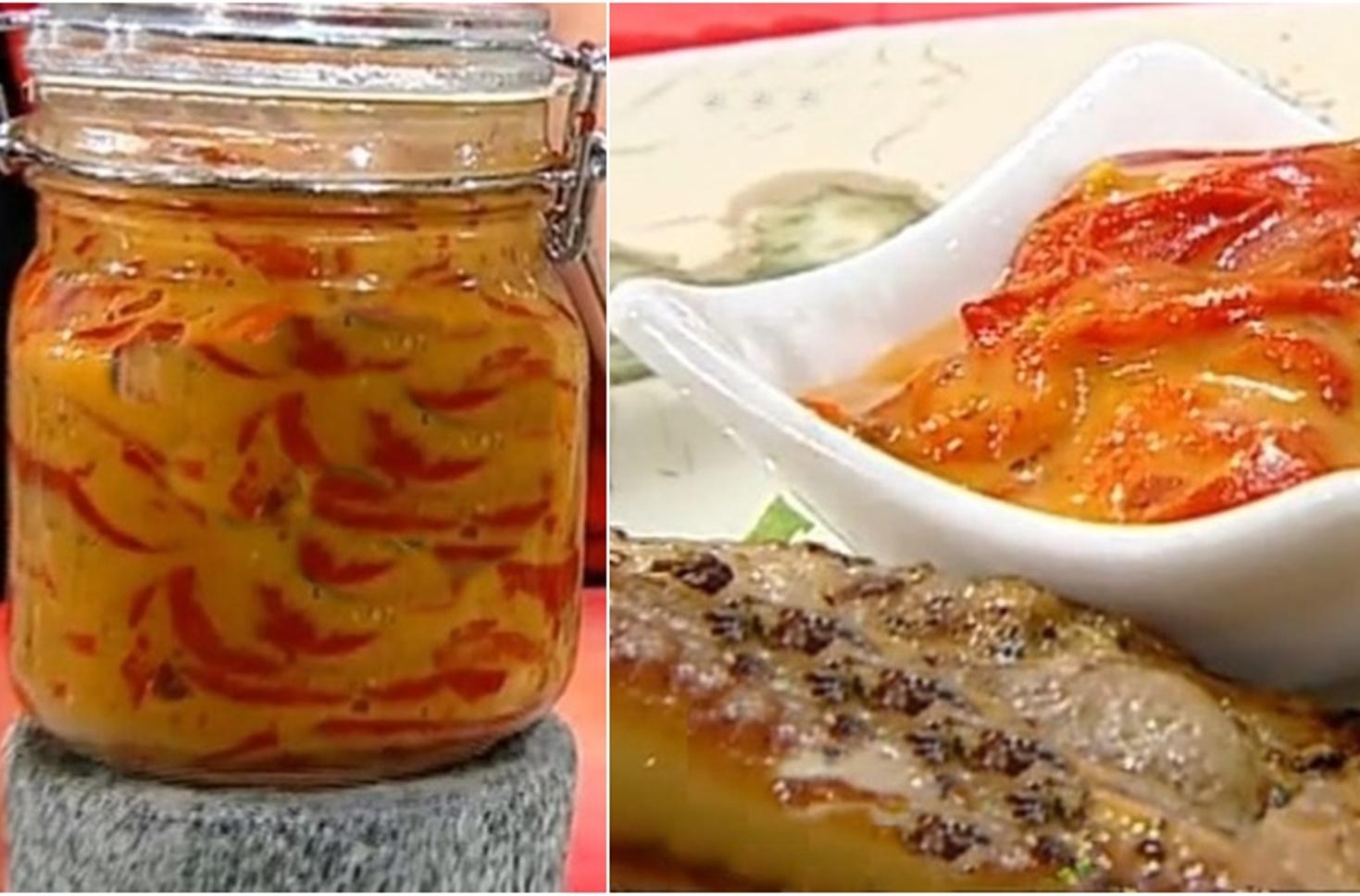 Rețetă de aperitiv din ardei copți cu sos de muștar și miere