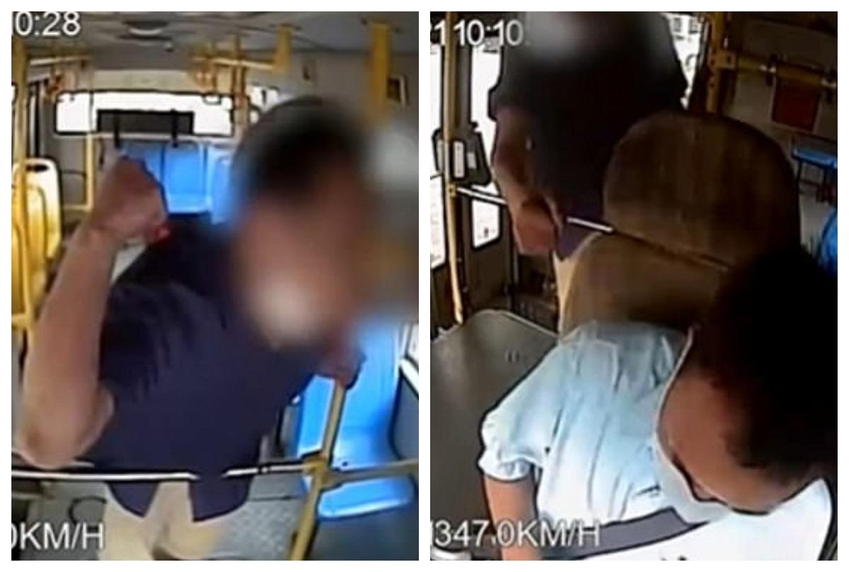 Un șofer de autobuz, bătut crunt de un călător! Atenție, imagini greu de privit! „L-a înfuriat faptul că i s-a cerut să poarte mască!” - Video