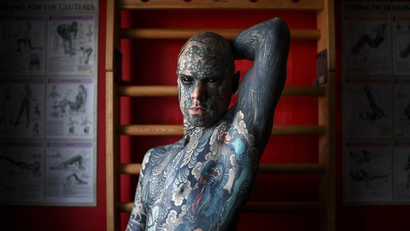 Sylvain Helaine, profesorul cu corpul acoperit in totalitate de tatuaje