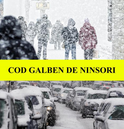 Alertă ANM. Cod galben de ninsori în 22 de județe. Meteorologii au emis o prognoză specială pentru București