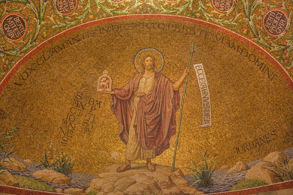 Mozaic cu Sfântul Ioan Botezătorul, la Abația Adormirii de la Ierusalim