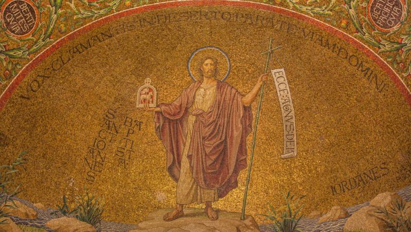 Mozaic cu Sfântul Ioan Botezătorul, la Abația Adormirii de la Ierusalim