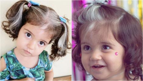 Fetița de 2 ani cu păr cărunt. De ce are micuța Mayah suvițe albe la o vârstă atât de fragedă