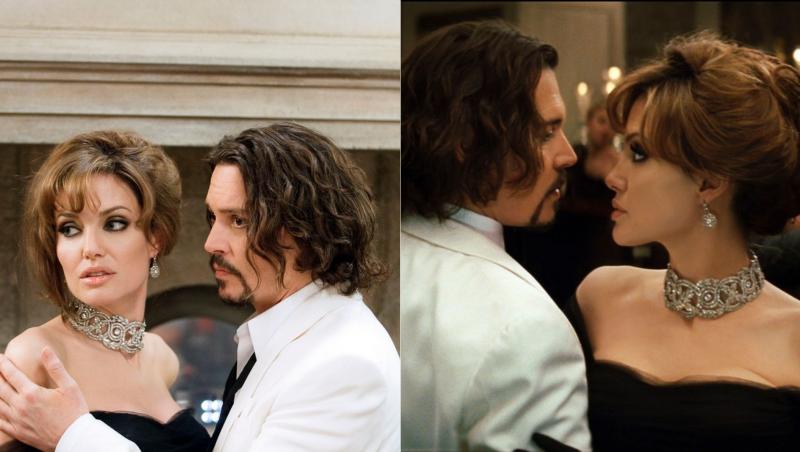 Angelina Jolie si Johnny Depp in filmul Tourist 2010, unde au fost nevoiti sa se sarute