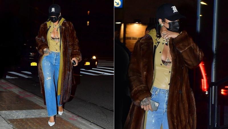 Rihanna a adoptat un stil vestimentar aparte pentru o ieșire în New York
