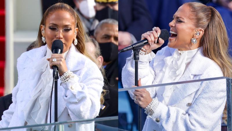 Apariția lui Jennifer Lopez la inaugurarea lui Joe Biden a atras atenția întregii lumi. Cum este ținuta imaculată în partea de jos