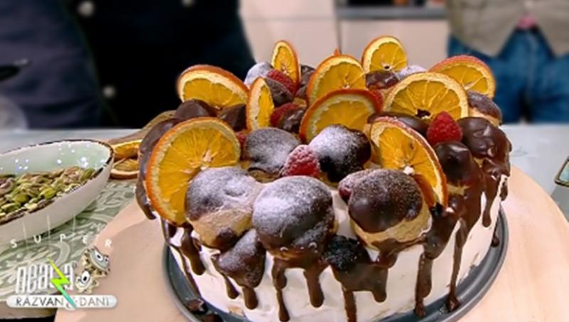 Tort cu pișcoturi și cremă de frișcă cu portocale, preparat de Vlăduț la Neatza cu Răzvan şi Dani
