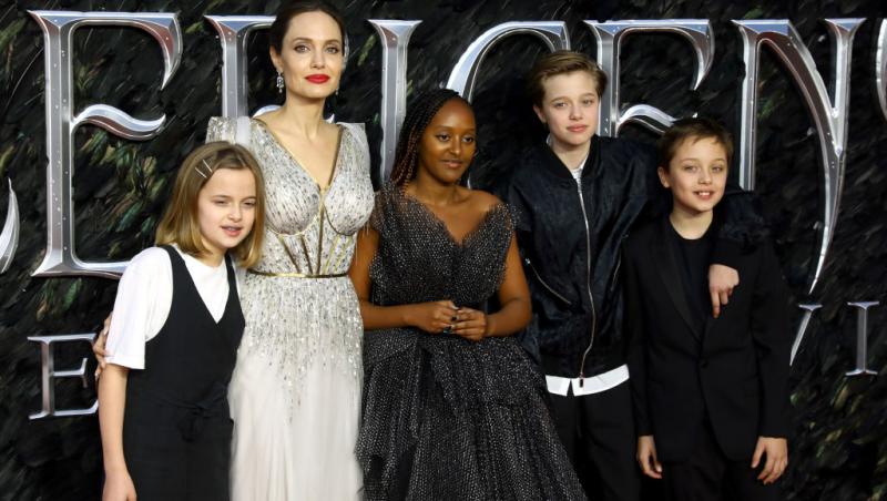 Angelina Jolie alaturi de patru copiii ai sai