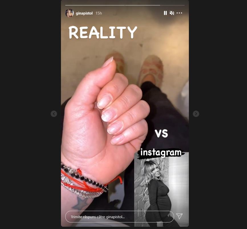Gina PIstol a făcut un story pe Instagram în care își arată unghiile și ținuta de casă