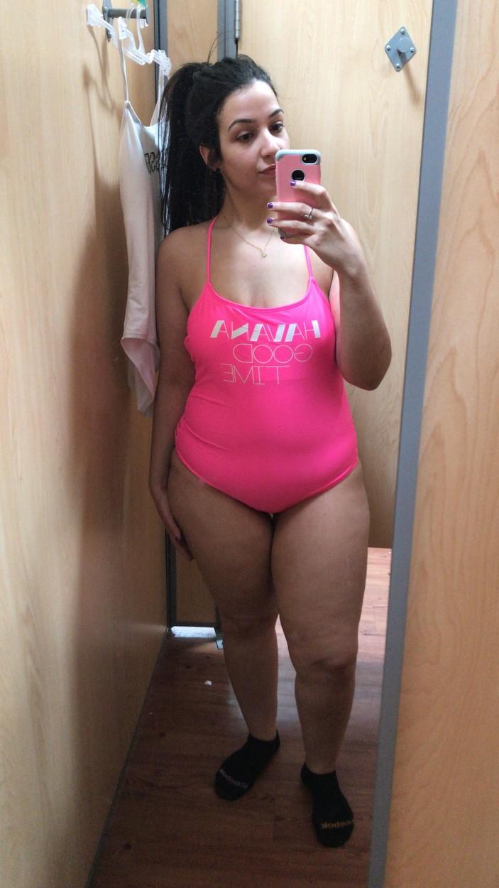 Gessica Parisi-Rodriguez, selfie în oglindă, pe vremea când avea 114 kilograme