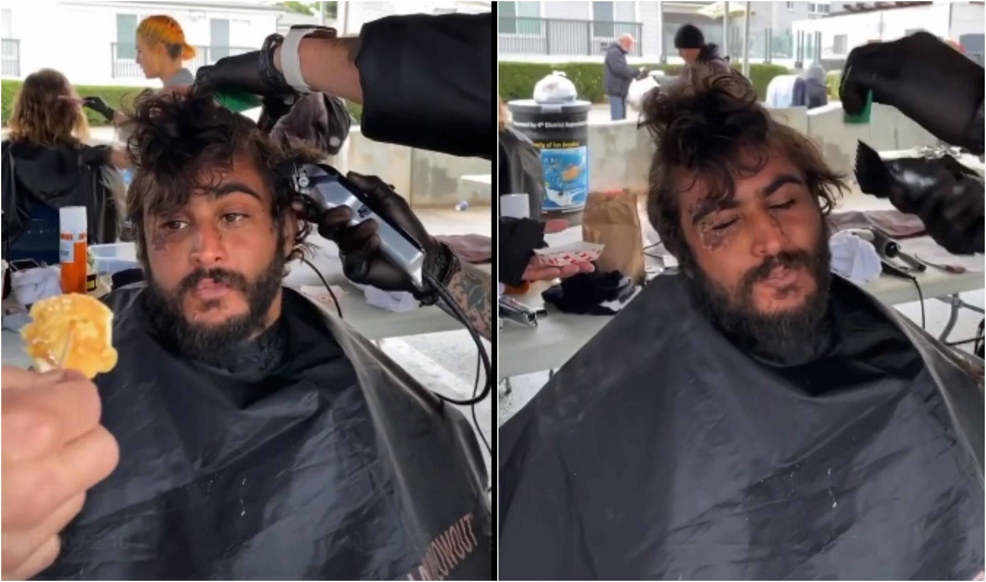 Transformarea incredibilă prin care a trecut un om al străzii. Ce s-a &icirc;nt&acirc;mplat după ce a fost tuns, bărbierit și hrănit