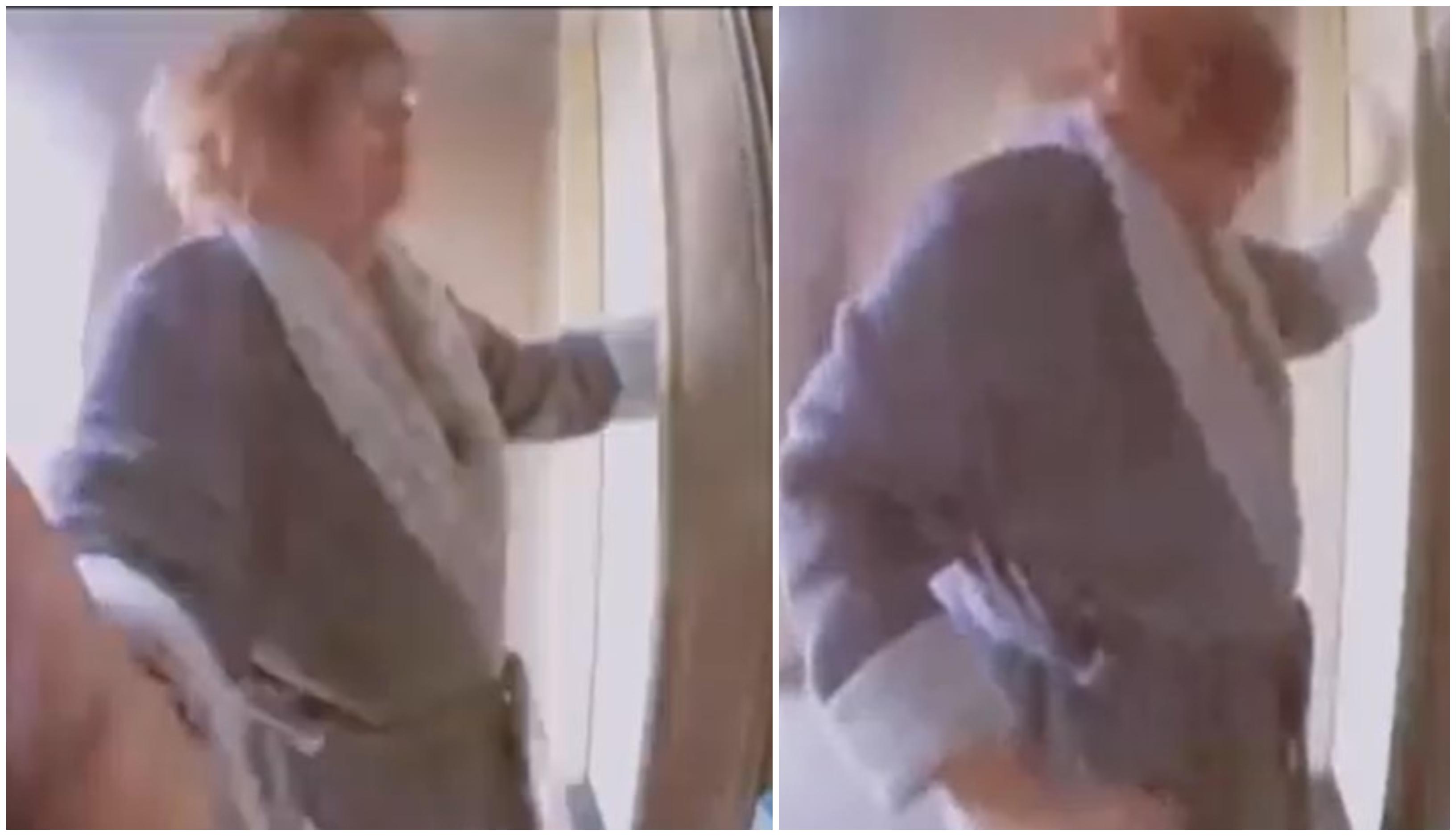 Pare că bate cu disperare la ușa vecinilor, dar adevărul este altul. Imaginile care s-au viralizat imediat