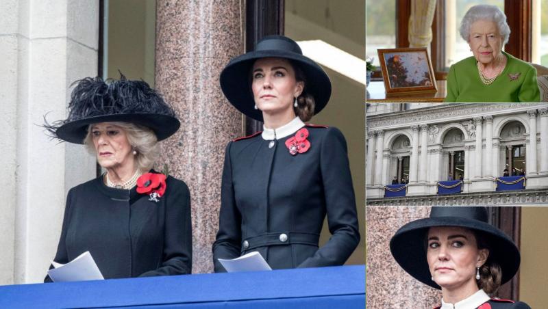 Kate Middleton a înlocuit-o pe Regina Elisabeta a II-a la evenimentul dedicat Zilei Comemorării de la Cenotaf din Londra. Ar fi fost prima apariție a Monarhului după problemele de sănătate, însă aceasta nu a fost prezentă tot din cauza stării sale