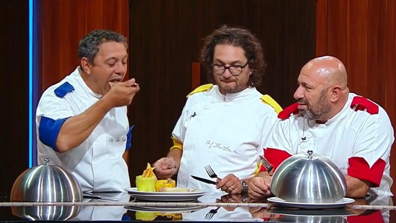 Sorin Bontea, Florin Dumitrescu și Cătălin Scărlătescu au făcut degustarea la Chefi la cuțite