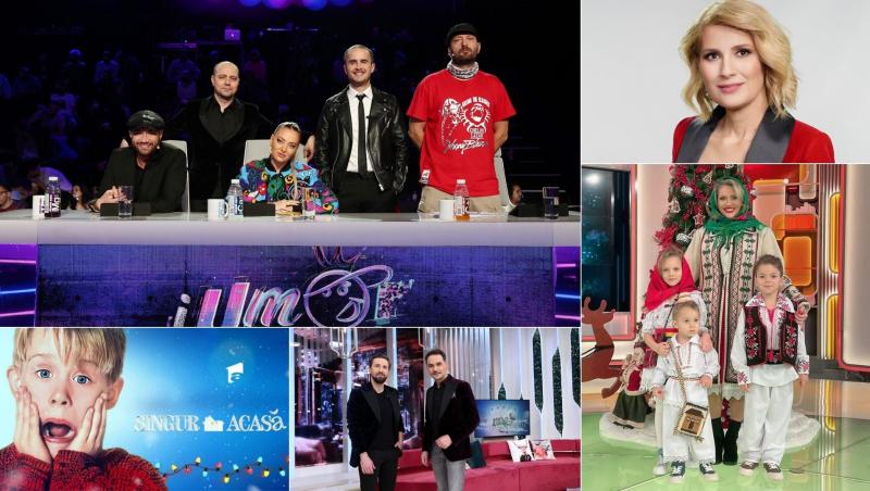 Program Antena 1 de Crăciun. Finalele X Factor şi iUmor, concert Ştefan Bănică şi un maraton Singur acasă, printre propuneri