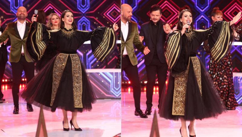 La Revelionul Mic de la Antena 1, ”Show și așa 2022”, Georgiana Lobonț a renunțat la costumul tradițional în favoarea unei rochii superbe