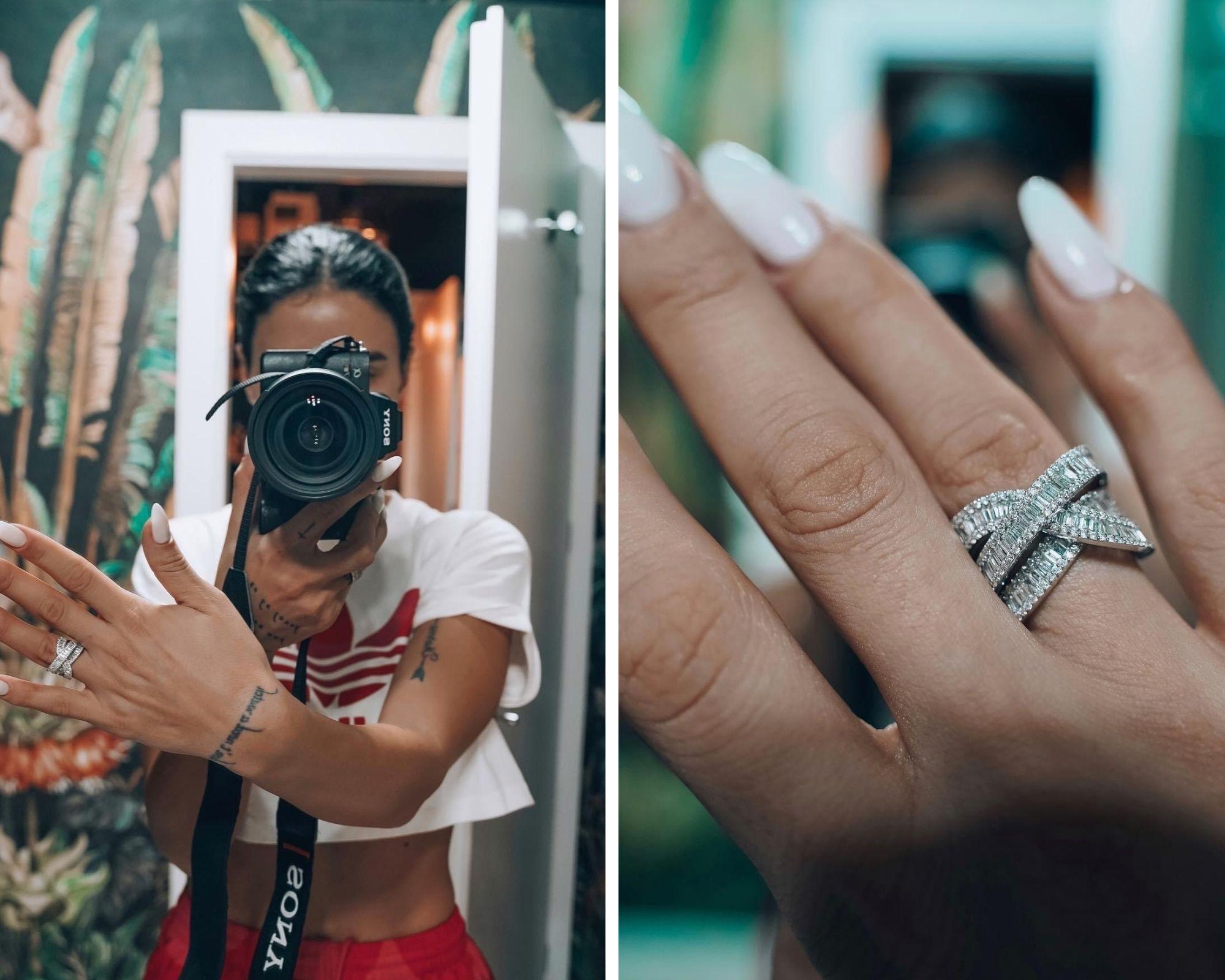 adelina pestritu si-a fotografiat inelul primit de la sotul ei