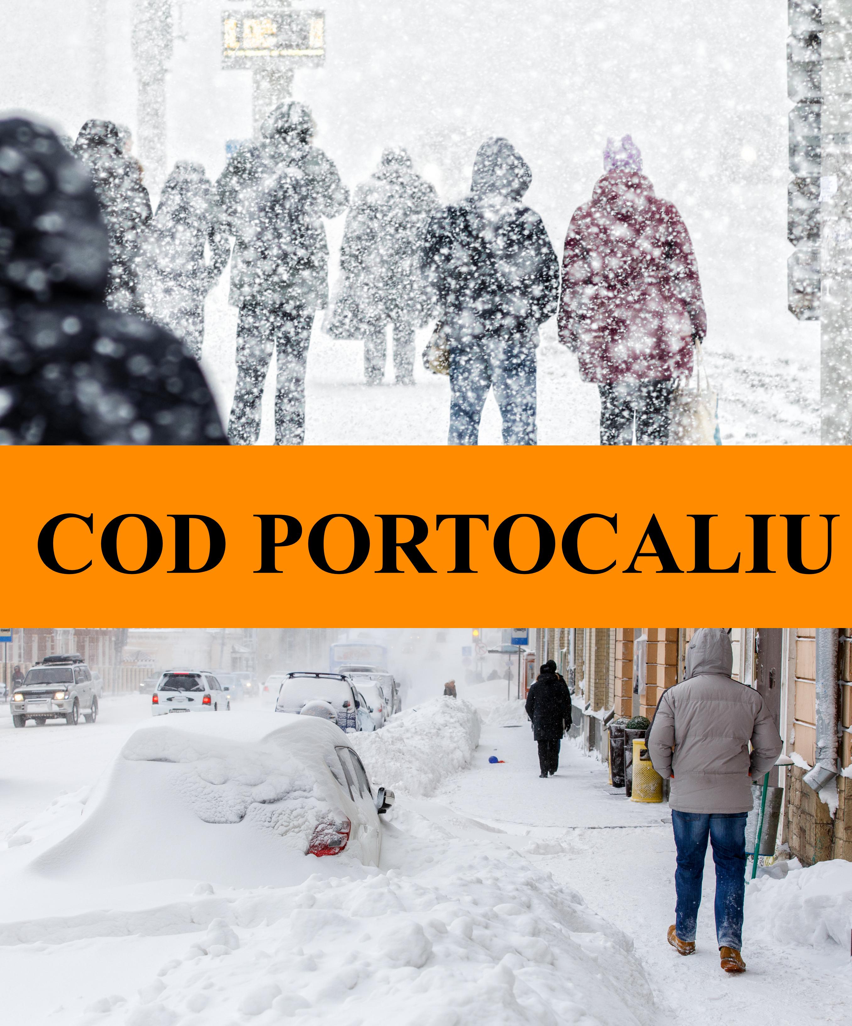 Cod portocaliu de vreme severă, viscol și v&acirc;nt puternic. Vin cinci zile de ger și temperaturi de -20 de grade Celsius
