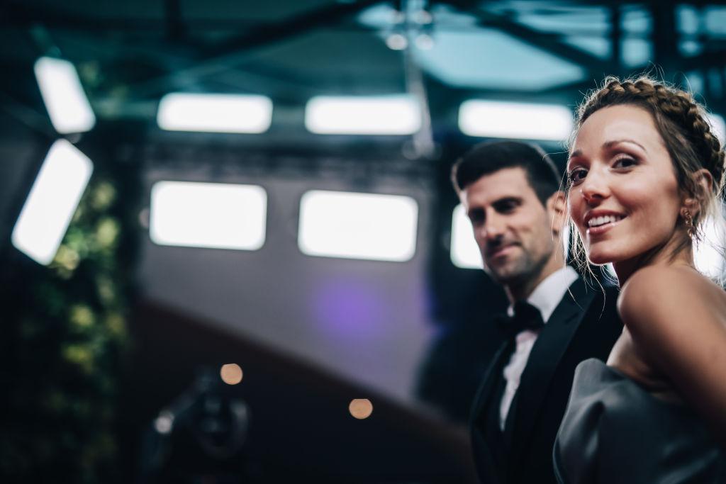 Tenismenul Novak Djokovic, alături de soția lui, Jelene Djokovic