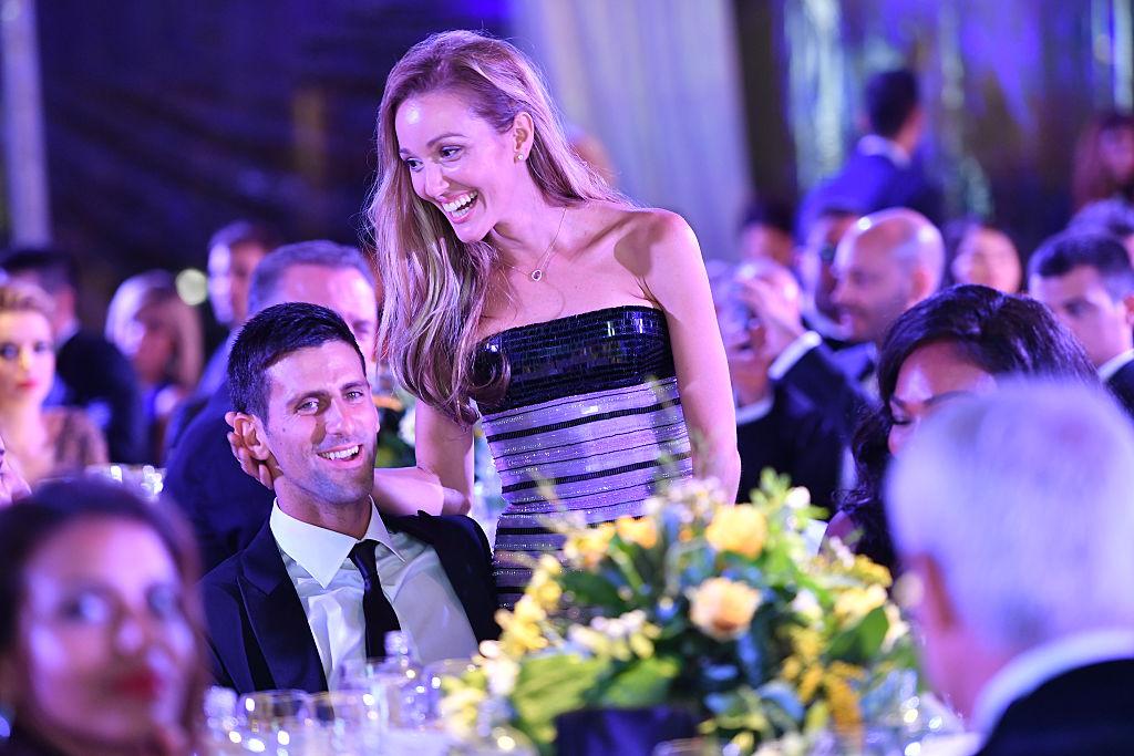 Tenismenul Novak Djokovic, alături de soția lui, Jelene Djokovic