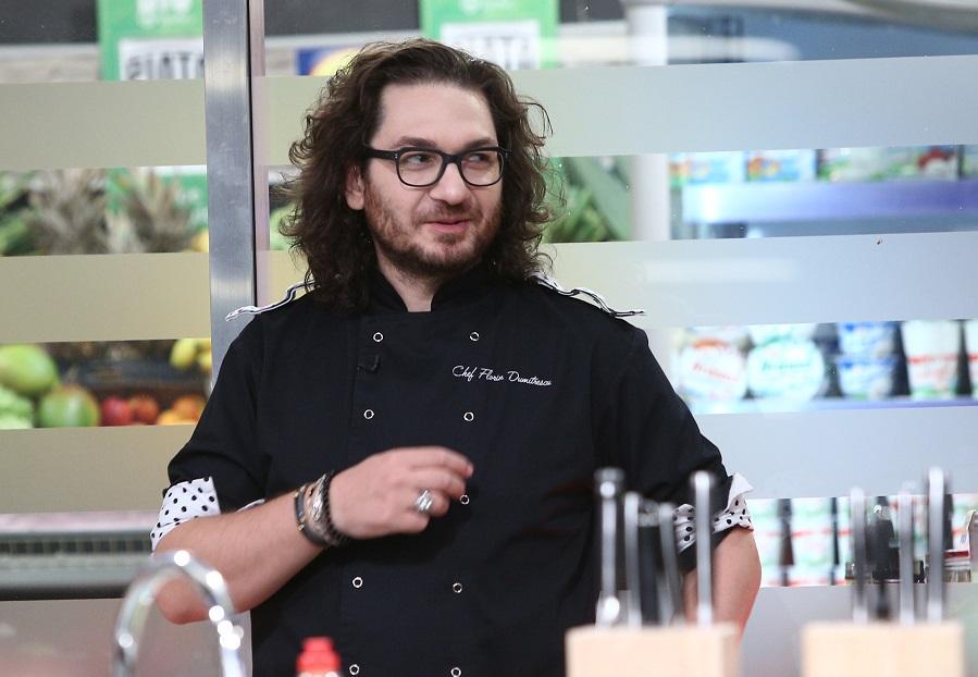 Florin Dumitrescu în bucătăria emisiunii „Chefi la cuțite”, sezonul 8