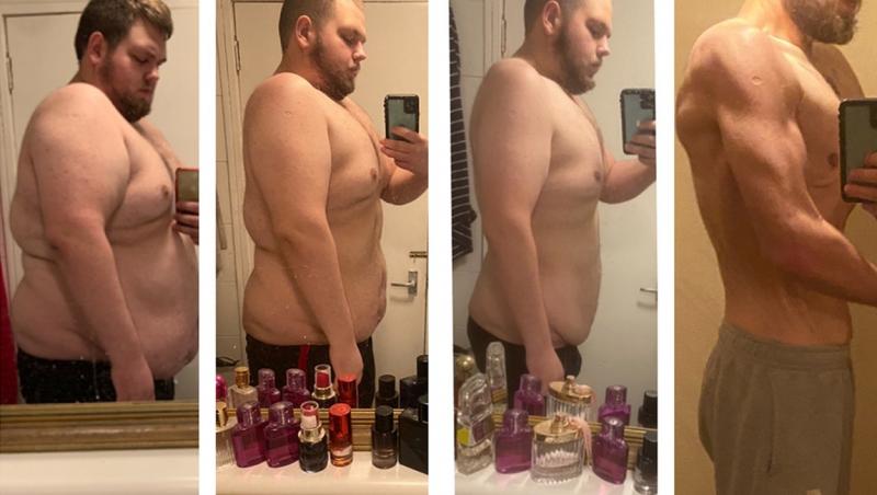 Marcin Polek, de la 190 la aproape 80 de kilograme, într-un singur an (colaj foto cu el la diferite greutăți)