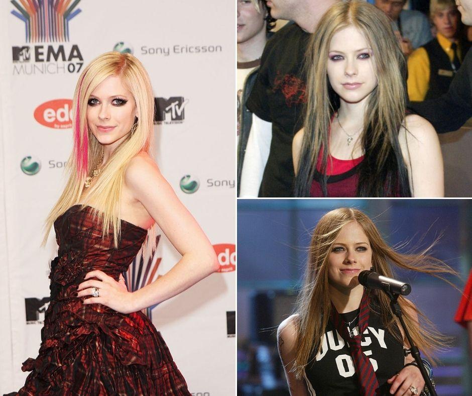 Avril Lavigne in trei ipostaze diferite