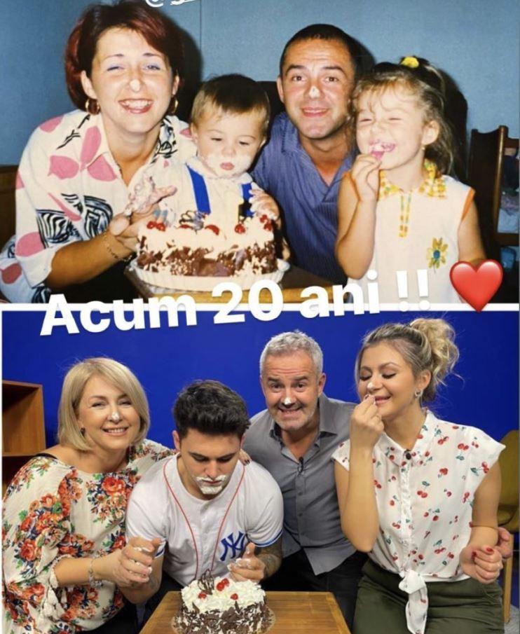 potret de familie cu mario fresh, claudia, raluca si mihai galateanu facut in urma cu 20 de ani