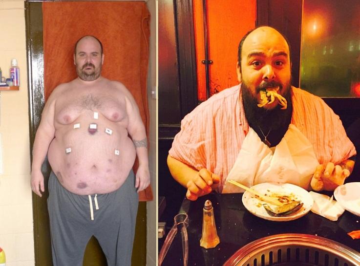 Jonny Bonello pe vremea când avea 190 de kilograme (colaj foto)