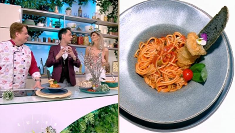Rețetă de post: Spaghete cu sos de roșii și ciuperci pane