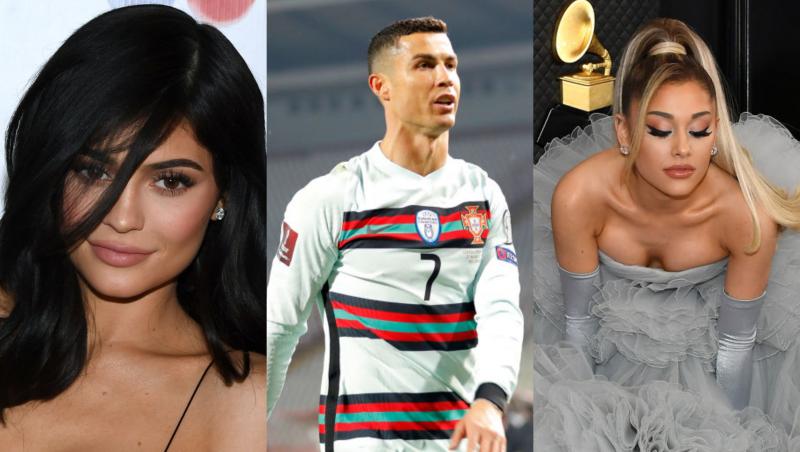 Kylie Jenner, Cristiano Ronaldo, Ariana Grande