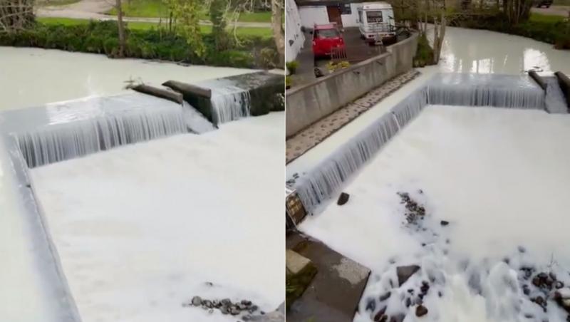 Un râu din Țara Galilor a devenit complet alb, făcându-i pe localnici să își pună mari semne de întrebare