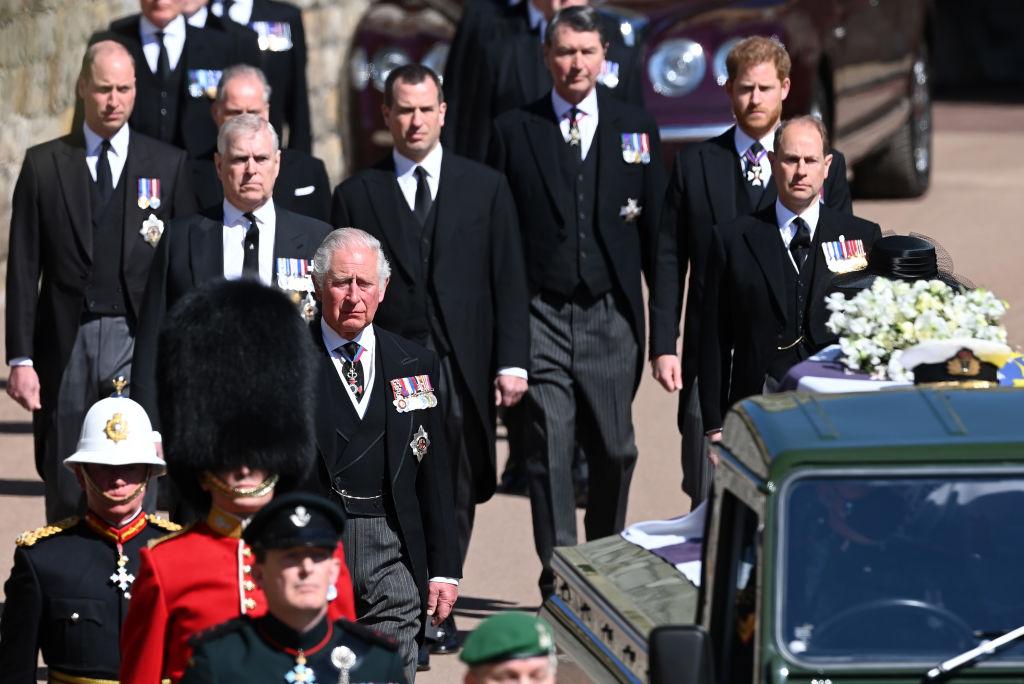 membrii familiei regale la inmormantarea printului philip