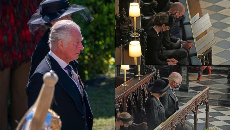 Kate Middeleton a părut foarte afectată de pierderea Prințului Philip, însă la înmormântarea acestuia a găsit putere să-l încurajeze pe Charles