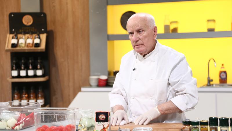 Maestrul bucătar Gheorghe Vătafu a pregătit o rețetă specială de crap în ediția 22 din sezonul 9 „Chefi la cuțite”