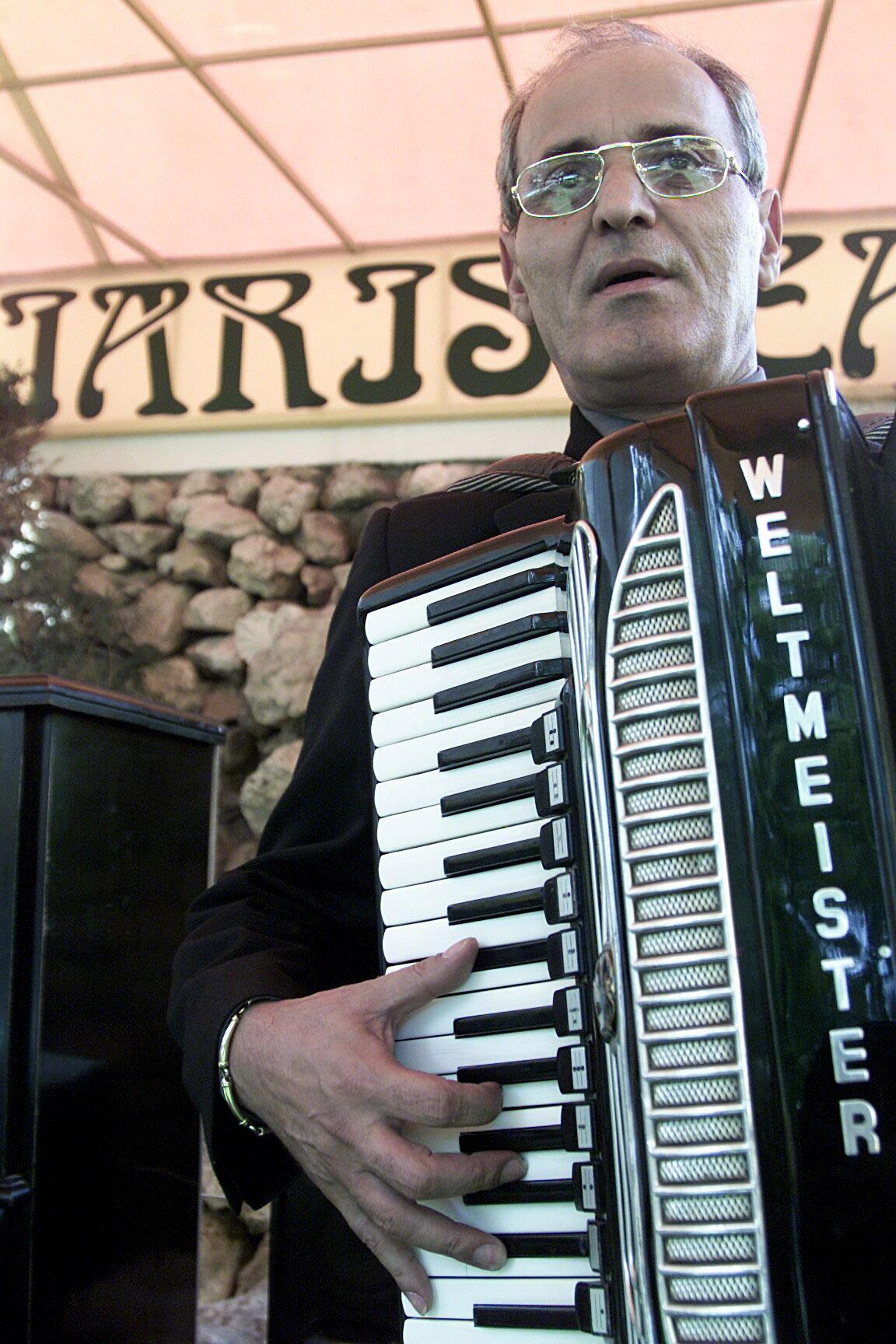 Nelu Ploieșteanu cântând la acordeon