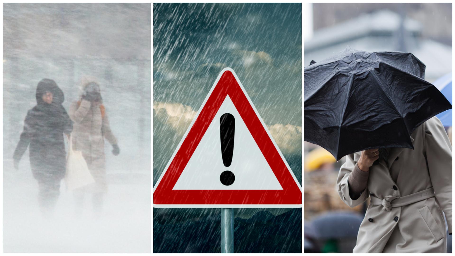 Cod galben de vreme severă: ninsori, v&acirc;nt și temperaturi scăzute. Care sunt zonele vizate de avertizarea meteorologilor