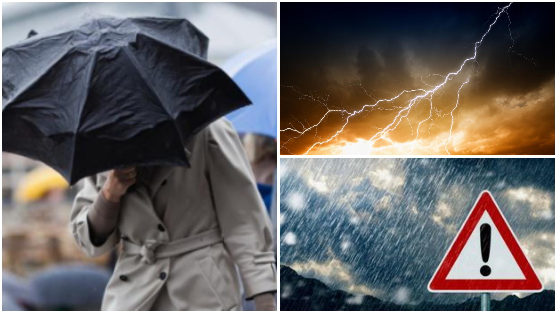 Se schimbă vremea! ANM a emis cod galben de ploi torențiale, descărcări electrice și vijelii. P&acirc;nă c&acirc;nd este valabilă avertizarea
