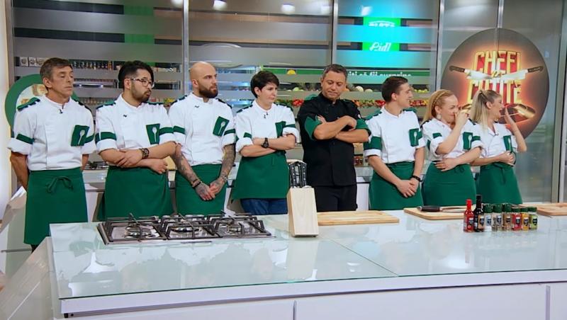 Sorin Bontea i-a încurajat pe concurenții din echipa verde, înainte de cel de-al șaselea battle din sezonul 9 „Chefi la cuțite”