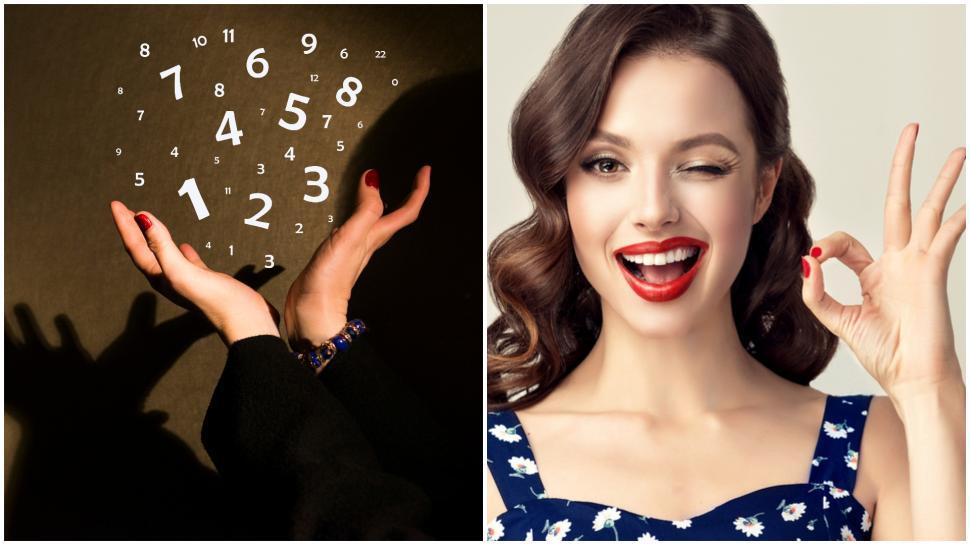 Colaj de două fotografii: în stânga, o poză cu numere, în dreapta, o poză cu o tânără care zâmbește