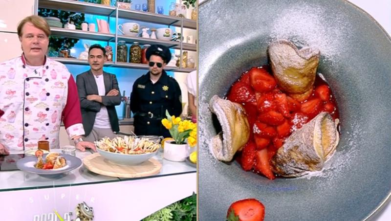 Rețeta Kaiserscmarrn cu sos de căpșuni, prezentată de Vlăduț și matinali la Neatza cu Răzvan și Dani
