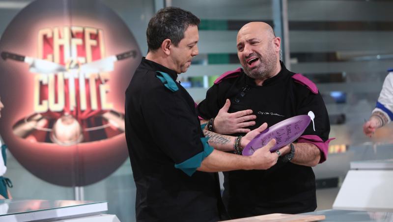 Cătălin Scărlătescu a oferit un cadou lui Sorin Bontea, în ediția 41 din sezonul 9 „Chefi la cuțite”