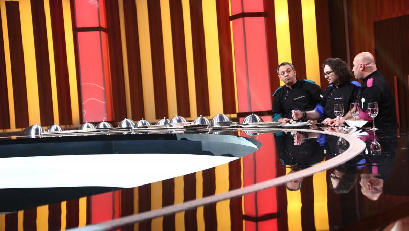 Sorin Bontea, Florin Dumitrescu și Cătălin Scărlătescu au avut parte de surprize la degustarea de după duel, în ediția 31 din sezonul 9 „Chefi la cuțite”