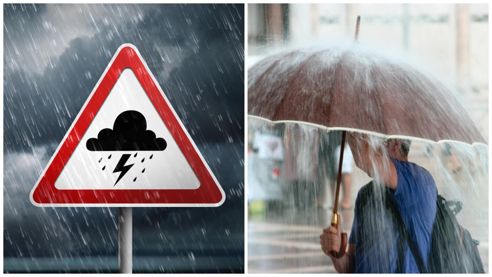 Alertă meteo de ploi și vijelii! Ce zone sunt vizate de cod portocaliu și ce regiuni sunt sub cod galben