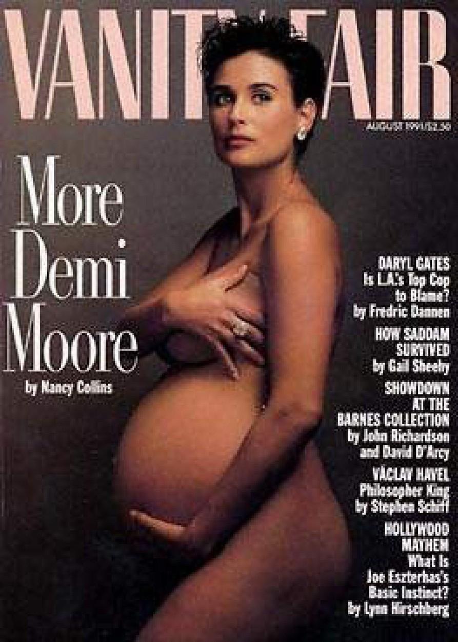 Demi Moore, însărcinată în luna a opta, pentru coperta revistei Vanity Fair