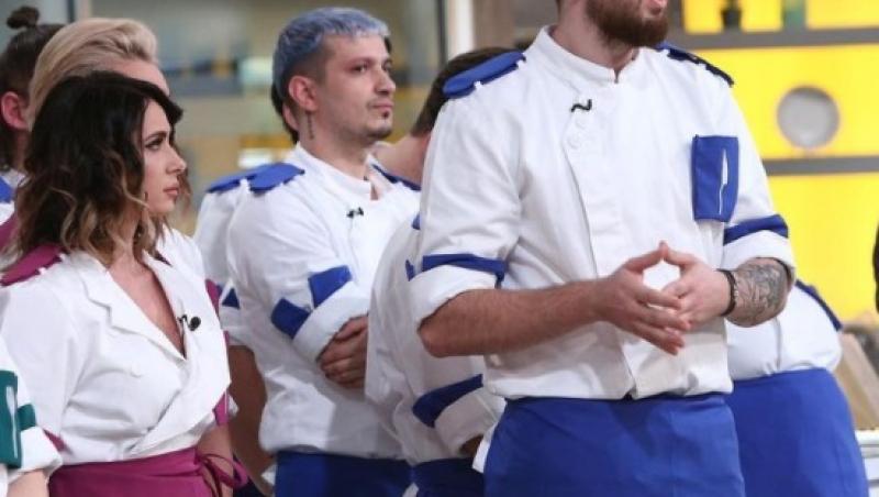 Ștefan Borleanu, purtând uniforma echipei albastre, la Chefi la cuțite