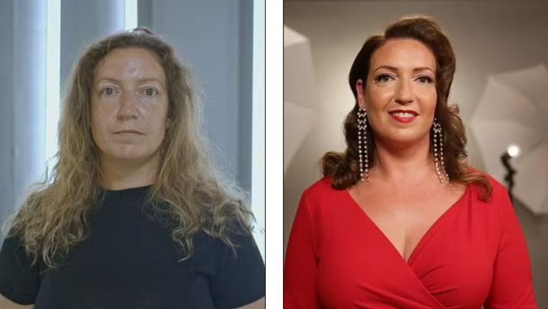 Charlotte - înainte (stânga) și după (dreapta) transformare